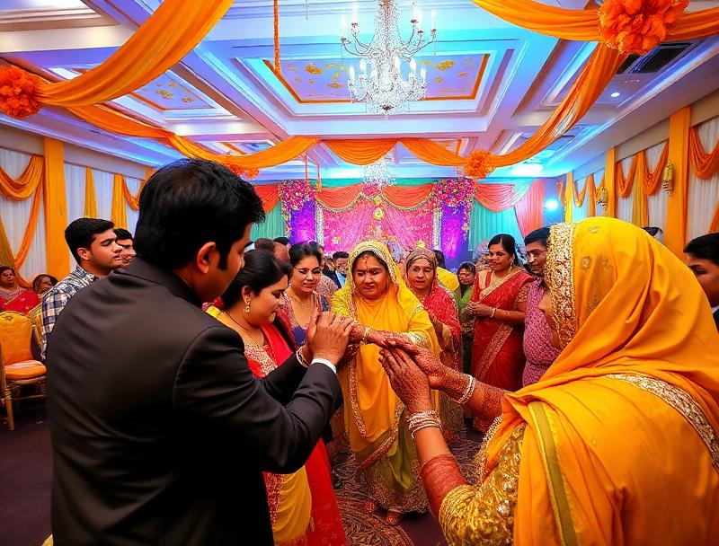 Mehndi event colorful decorations